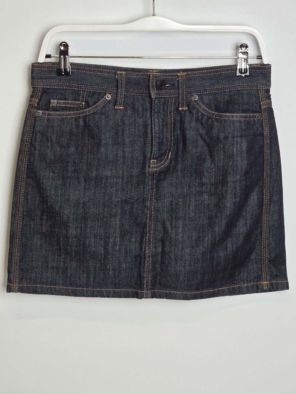 Gap Jeans Y2K 2004 Dark Wash Denim Mini Skirt 100% Cotton Western Style Size 4